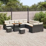 vidaXL Ensemble de canapé de jardin 13 Pièces Noir polyrotin