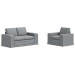 vidaXL Canapé 2 Pièces Gris clair 182 x 80 x 82 cm tissu