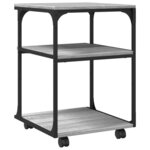 vidaXL Support d'imprimante à 3 niveaux sonoma gris 43x48x64 cm