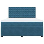 vidaXL Sommier à lattes de lit et matelas Bleu foncé 180x200cm Velours
