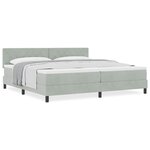 Lit avec sommier et matelas vidaXL Gris clair 200x200 cm Velours