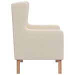 vidaXL Fauteuil blanc crème tissu