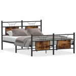 vidaXL Cadre de lit sans matelas chêne fumé 140x190 cm bois ingénierie