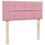 vidaXL Sommier à lattes de lit avec matelas rose 120x190 cm velours