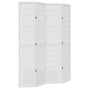 vidaXL Cloison de séparation 4 panneaux blanc bois de paulownia massif