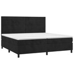 vidaXL Sommier à lattes de lit avec matelas LED Noir 200x200cm Velours