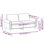 vidaXL Canapé à 2 places Rouge bordeaux 140 cm Similicuir