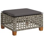 vidaXL Salon de jardin avec coussins 7 Pièces gris résine tressée