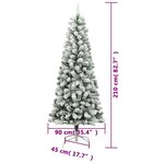 vidaXL Sapin de Noël artificiel à charnières avec neige floquée 210 cm