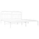 vidaXL Cadre de lit métal sans matelas et tête de lit blanc 193x203 cm