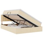 vidaXL Lit avec rangement et LED Crème 140 x 190 cm Polyester