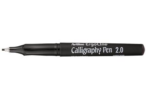 Marqueur 'calligraphy pen' pointe 2 mm noir x 12 artline