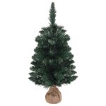 vidaXL Sapin de Noël artificiel pré-éclairé et supports vert 90 cm PVC