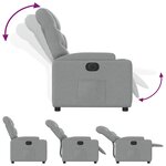 vidaXL Fauteuil inclinable électrique Gris clair Tissu