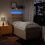 vidaXL Sommier à lattes de lit avec matelas Crème 80x200 cm Tissu