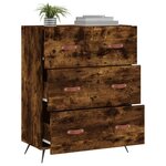 vidaXL Commode chêne fumé 69 5 x 34 x 90 cm bois d'ingénierie