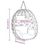 vidaXL Panier de chaise œuf suspendue sans support Rotin poly anthracite