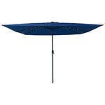 vidaXL Parasol de jardin Bleu et Noir 295 x 295 x 245 cm