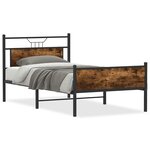 vidaXL Cadre de lit sans matelas chêne fumé 107x203 cm bois ingénierie