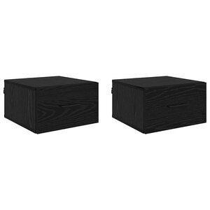 vidaXL Cabinet de chevet avec tiroir 2 Pièces Chêne noir 35 x 35 x 20 cm