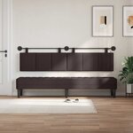 vidaXL Tête de lit suspendue Avec lumière LED Marron foncé Tissu