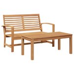vidaXL Ensemble de canapé de jardin 2 Pièces Naturel Bois de teck solide