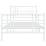 vidaXL Cadre de lit métal avec tête de lit/pied de lit blanc 100x190cm