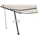 vidaXL Auvent manuel rétractable sur pied 350x250 cm Crème