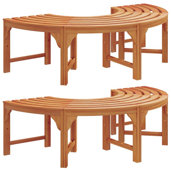 Banc d'arbre extérieur vidaXL 160 cm en bois massif d'eucalyptus