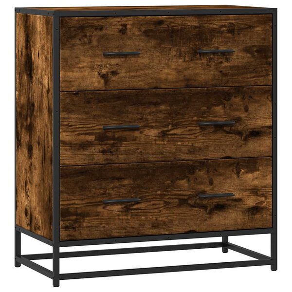 vidaXL Buffet chêne fumé 68x35x76 cm bois d'ingénierie et métal