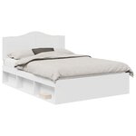 vidaXL Cadre de lit avec tête de lit Blanc 140 x 200 cm Pin massif