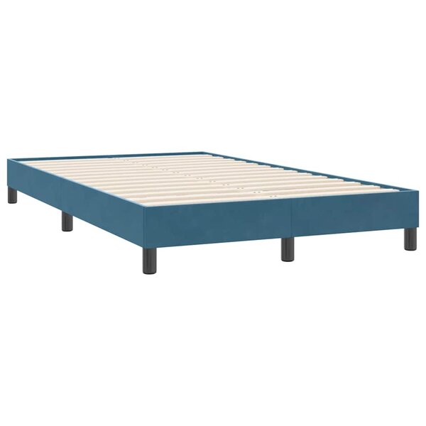 vidaXL Cadre de lit sans matelas bleu foncé 120x220 cm velours