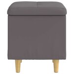 vidaXL Pouf de rangement avec coussin Gris 40 x 40 x 45 cm Simili cuir