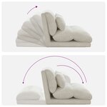 vidaXL Fauteuil de sol ajustable Crème Velours
