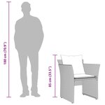 vidaXL Chaise de jardin avec tabouret marron résine tressée