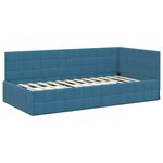 vidaXL Cadre de lit d'angle avec tête de lit Bleu 90 x 190 cm Velours