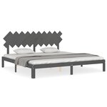 vidaXL Cadre de lit sans matelas gris 200x200 cm bois massif de pin