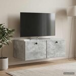 vidaXL Meuble TV mural 78 5 x 41 x 30 cm Gris béton Bois d'ingénierie