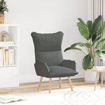 Fauteuil Relaxant vidaXL en Tissu Gris Foncé