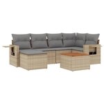 vidaXL Salon de jardin avec coussins 7 Pièces beige résine tressée