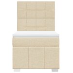 vidaXL Sommier à lattes de lit avec matelas Crème 80x200 cm Tissu