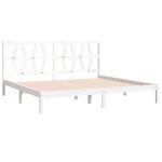 vidaXL Cadre de lit sans matelas blanc bois massif 200x200 cm