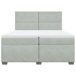 vidaXL Sommier à lattes de lit et matelas Gris clair 200x200cm Velours