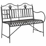 vidaXL Banc de jardin Noir 103 5 x 59 x 89 cm Acier