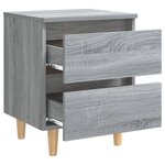 vidaXL Tables de chevet pieds en bois 2 Pièces Sonoma gris 40x35x50 cm