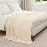 vidaXL Jeté Crème 210 x 140 cm Toison