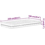 vidaXL Matelas en mousse blanc 100x220 cm dureté H2 H3