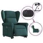 vidaXL Fauteuil inclinable électrique vert foncé tissu