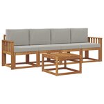 vidaXL Ensemble de canapés d'extérieur 5 pc Gris Naturel et Clair
