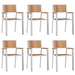 Chaises de jardin empilables vidaXL 6 Pièces 54.5x56x87 cm Bois massif d'acacia